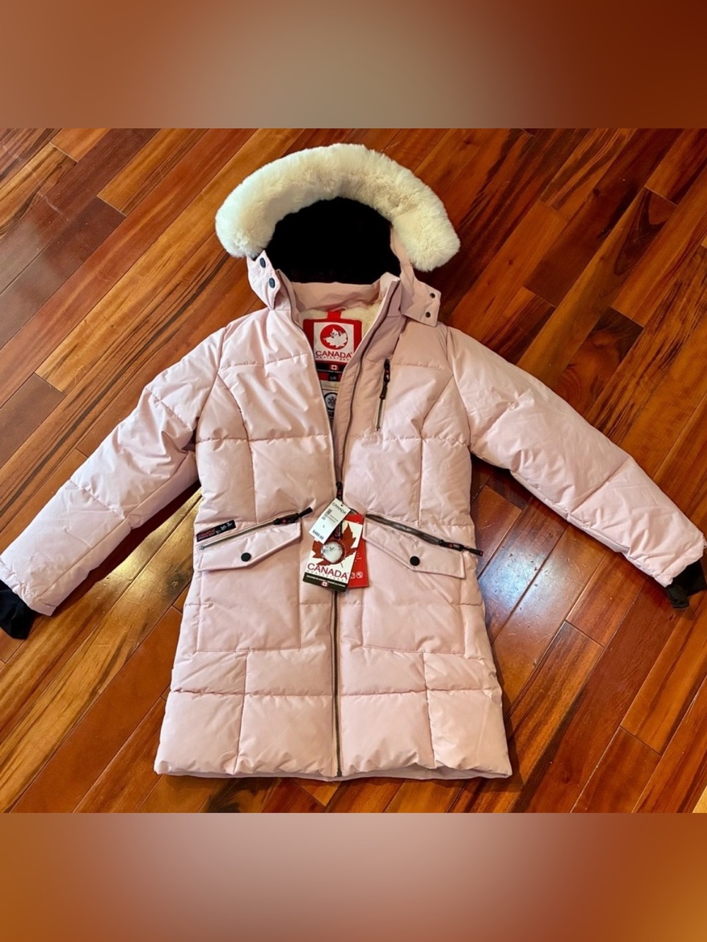 Canada Weather Gear NWT Blush Pink Faux Fur Hood Puffer Parka L
